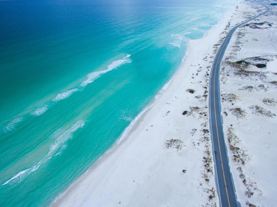 Free Image of Aerial View of Highway Along Beach 