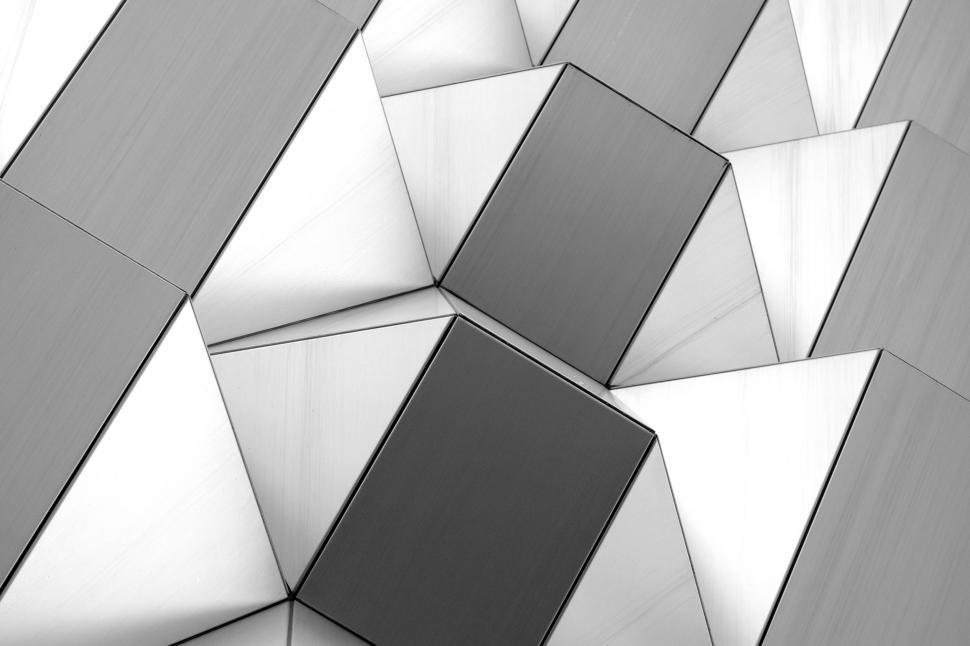 Free Image of Black and White Photo of Cubes in a Room 