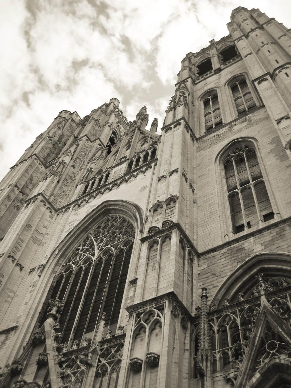Free Image of Cathedral Stands in Brussels 