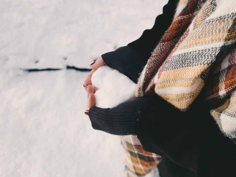Free Image of Person Standing in Snow With Blanket 