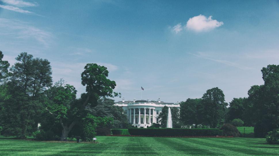 Free Image of The White House Seen Across the Lawn 