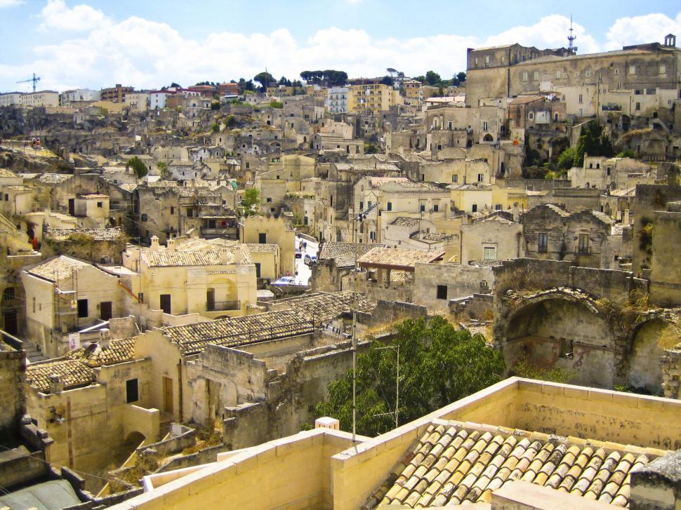 Free Image of Matera Sicily up hillside in Italy 