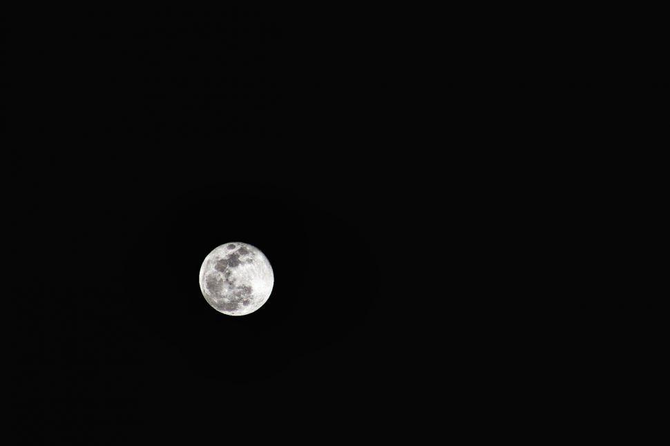 Free Image of Full Moon Shining in Dark Sky 