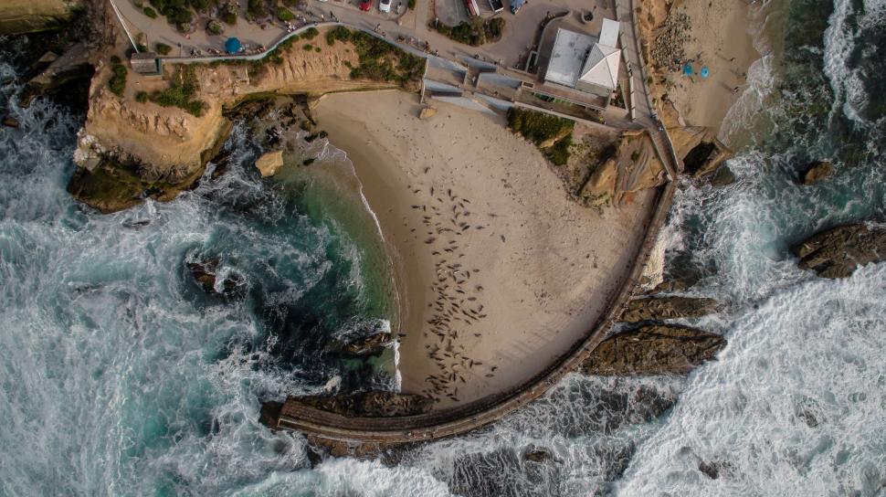 Free Image of Aerial View of a Beach 