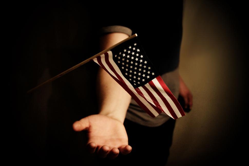 Free Image of Person Holding American Flag 