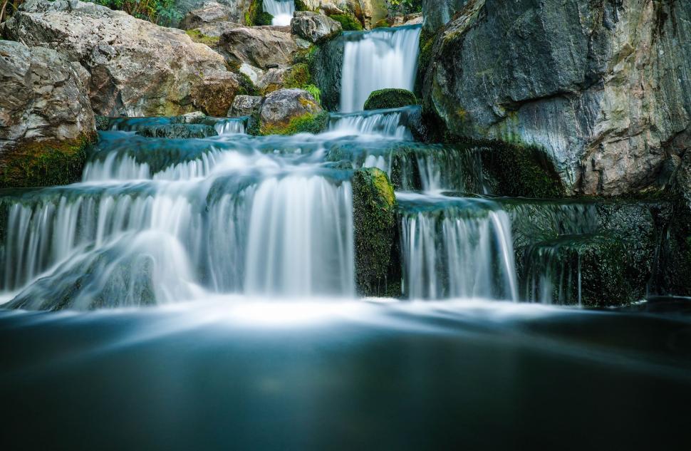 Free Image of Small Waterfall in Forest 