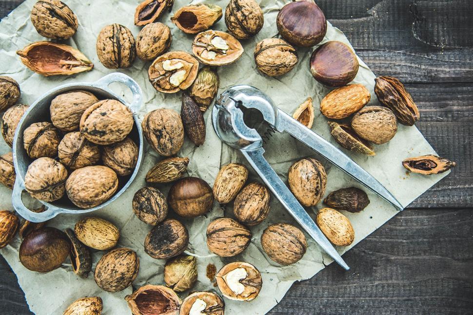 Free Image of Assorted Nuts on Top of Paper 