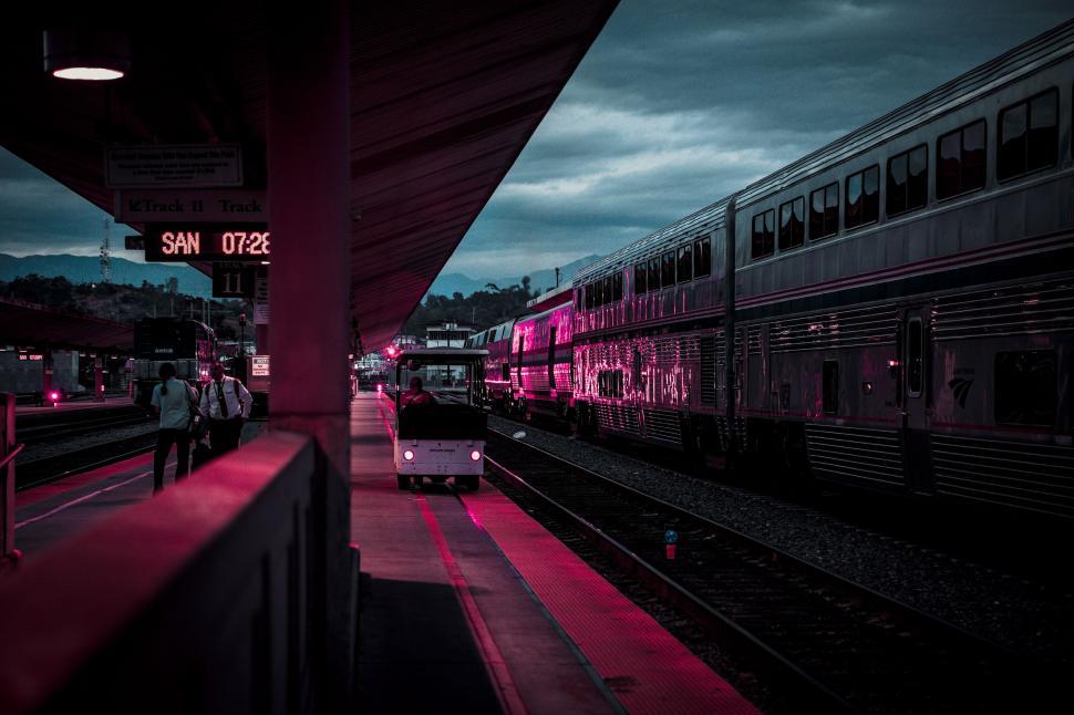 Free Image of Two Trains Parked at Train Station 