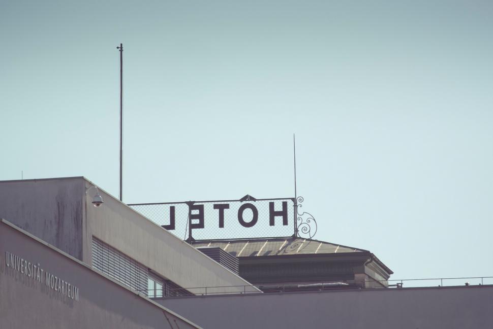 Free Image of Hotel Sign on Top of Building 