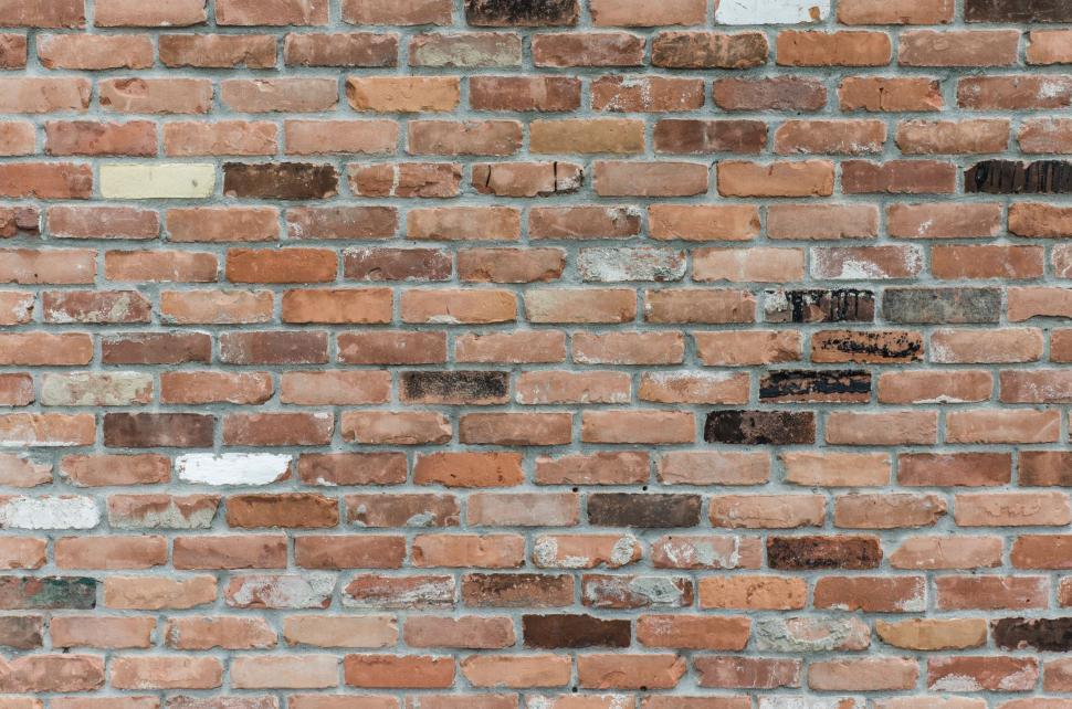 Free Image of Red Brick Wall With White and Brown Bricks 