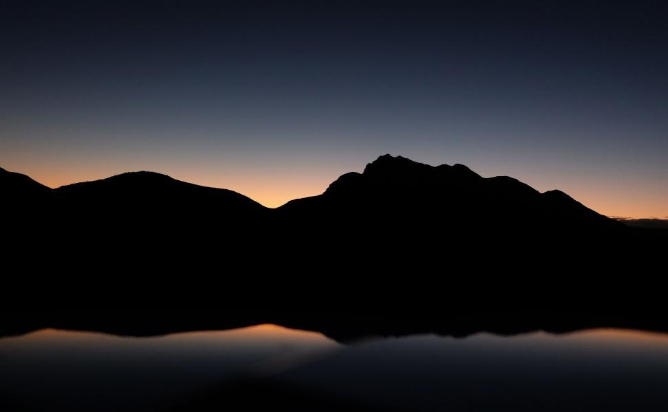 Free Image of Nighttime Lake and Mountain Landscape 