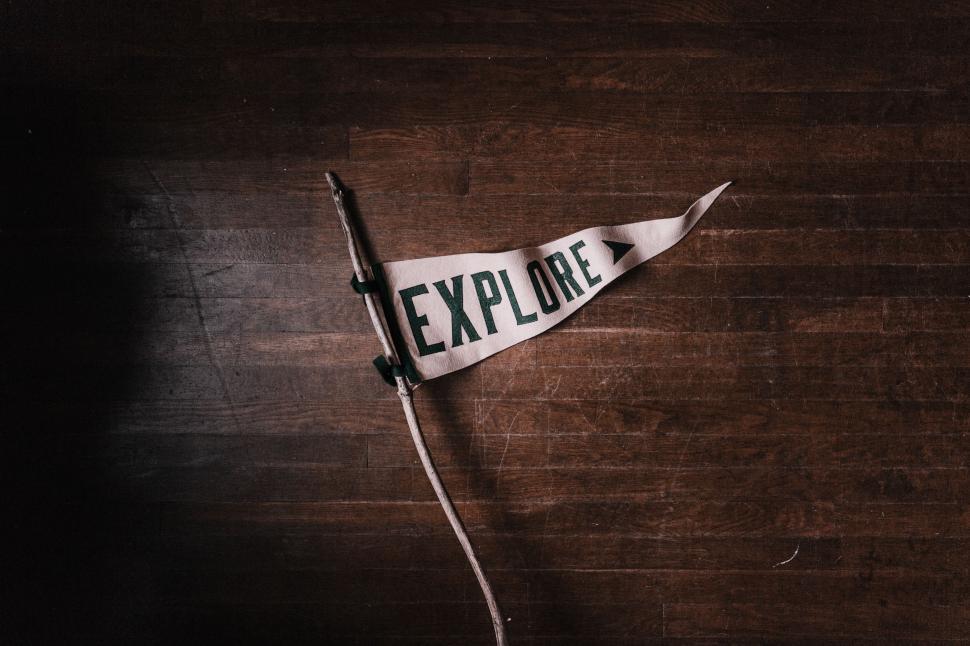 Free Image of Explore Sign in Black and White 