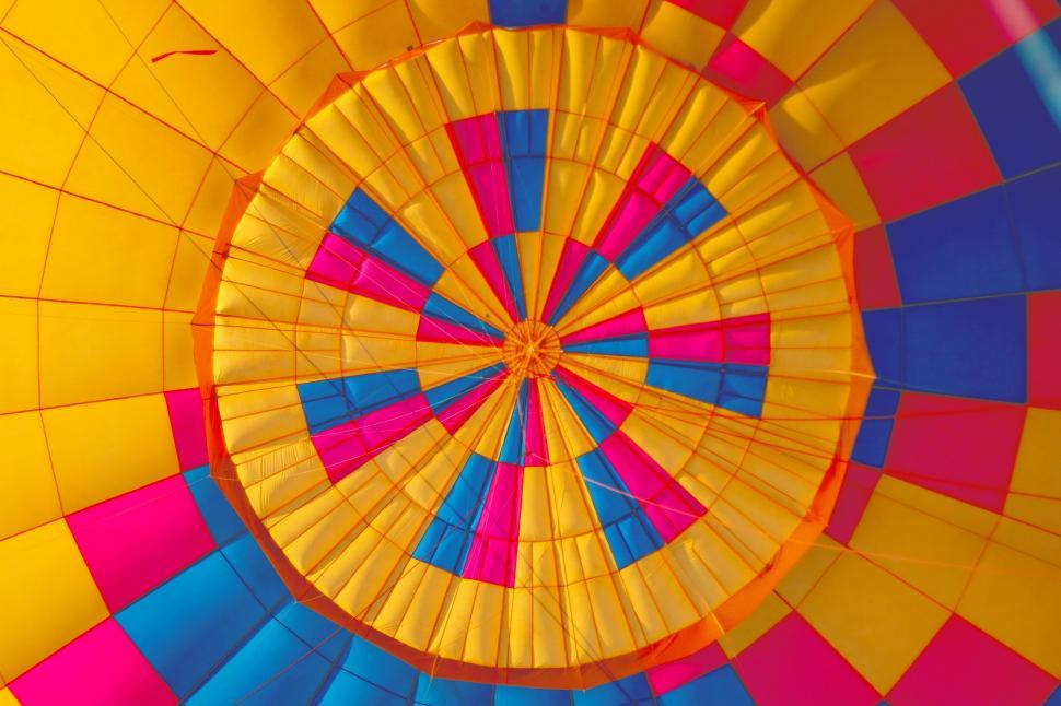 Free Image of Inside View of a Colorful Hot Air Balloon 