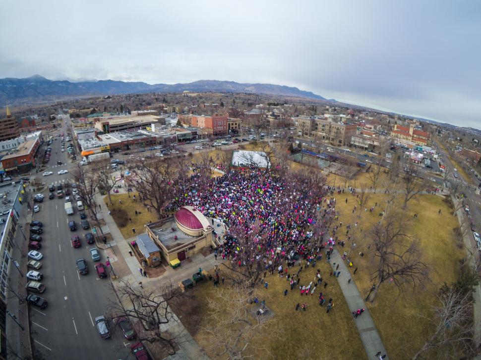 Free Image of Aerial View of Large Crowd Gathering in Urban Area 