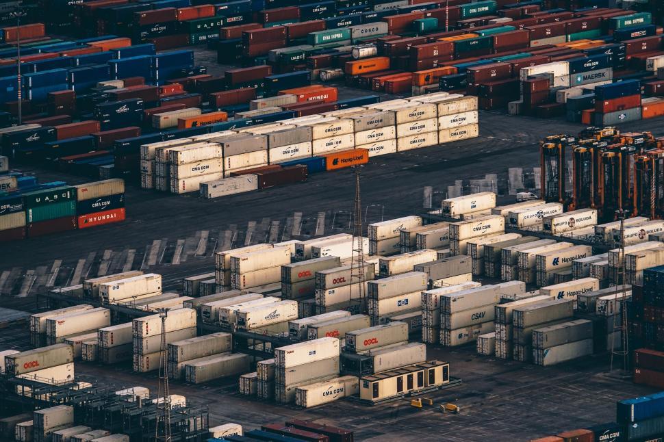 Free Image of Aerial View of Large Container Yard 