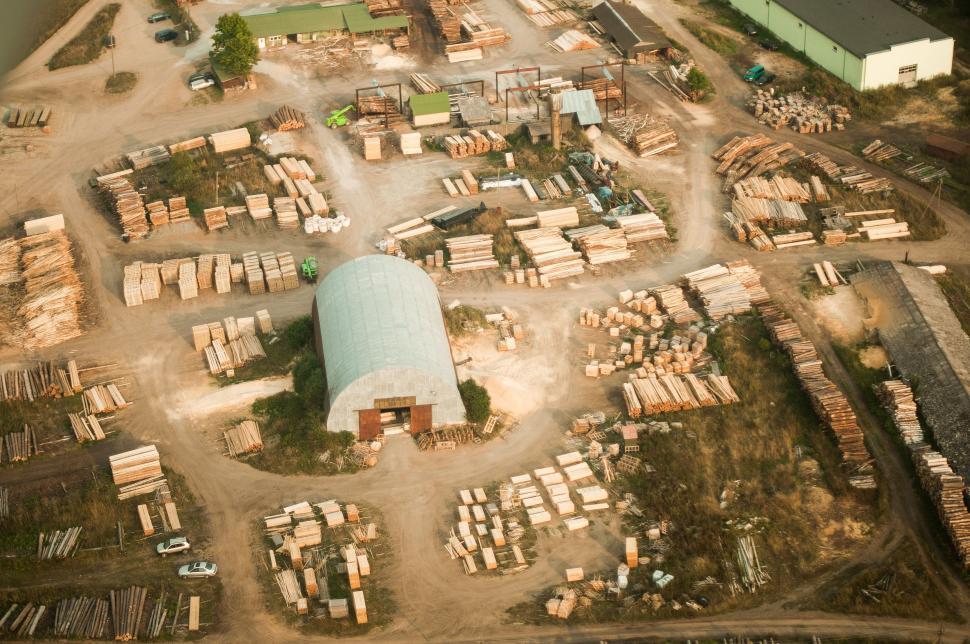 Free Image of Aerial View of Large Industrial Area 