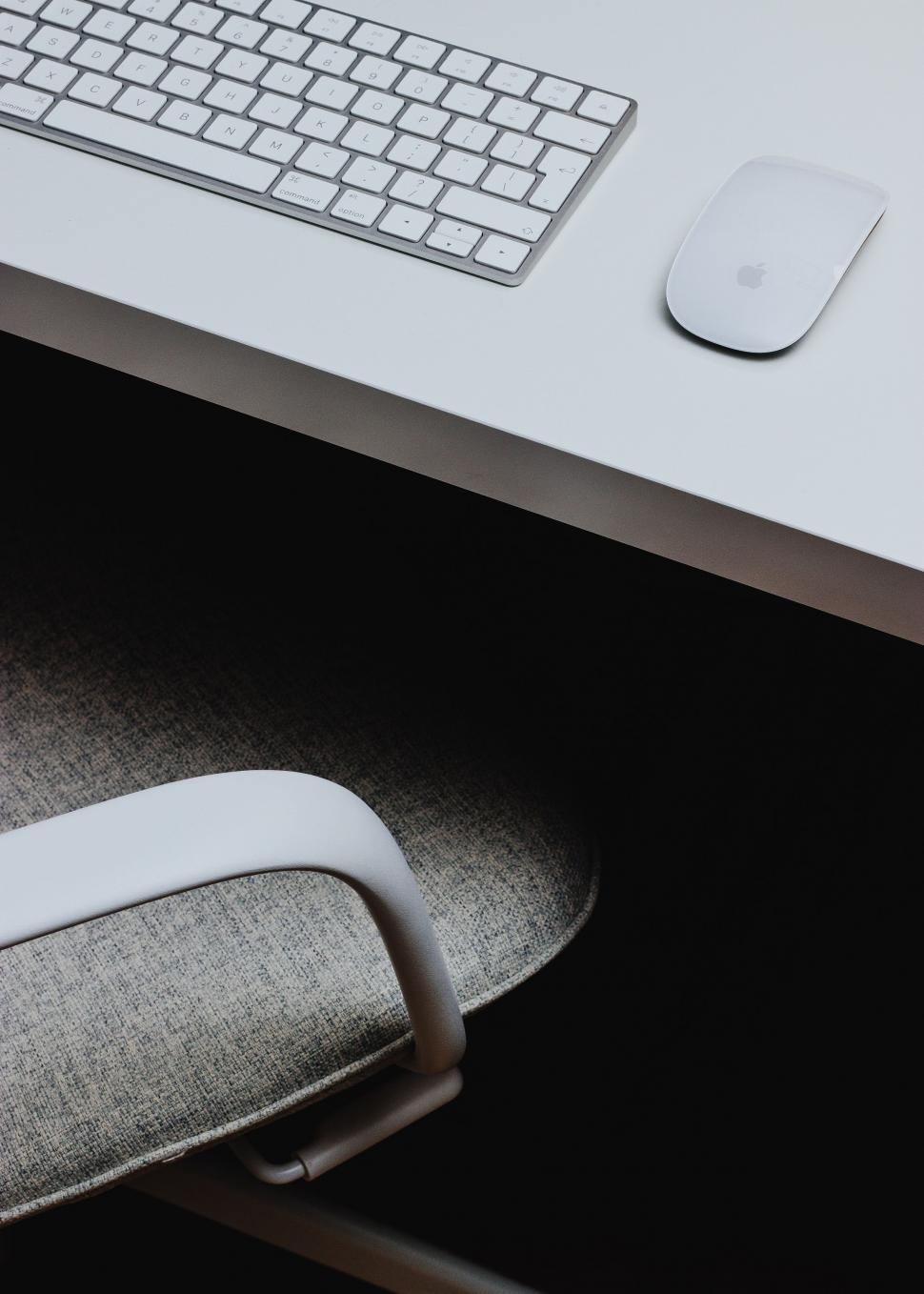 Free Image of Organized Computer Desk With Keyboard and Mouse 