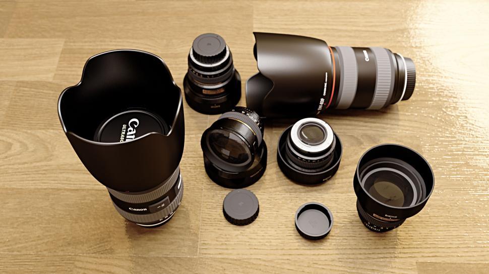 Free Image of Many camera Lenses 