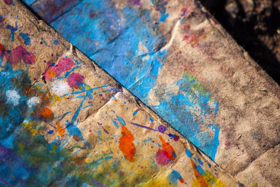 Free Image of Close Up of Paint Splattered Paper 