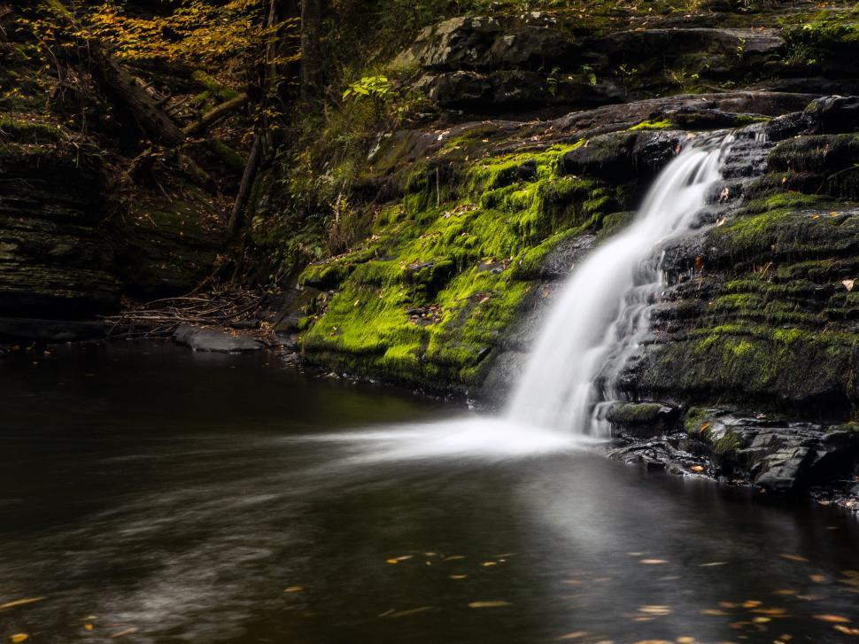 Free Image of Factory Falls and pool in Autumn 