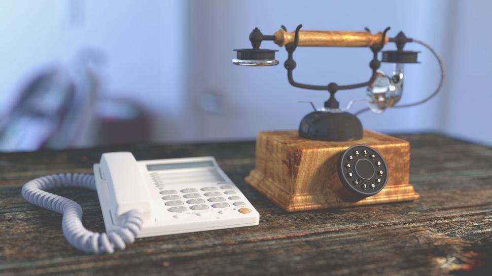 Free Image of Two Telephones 