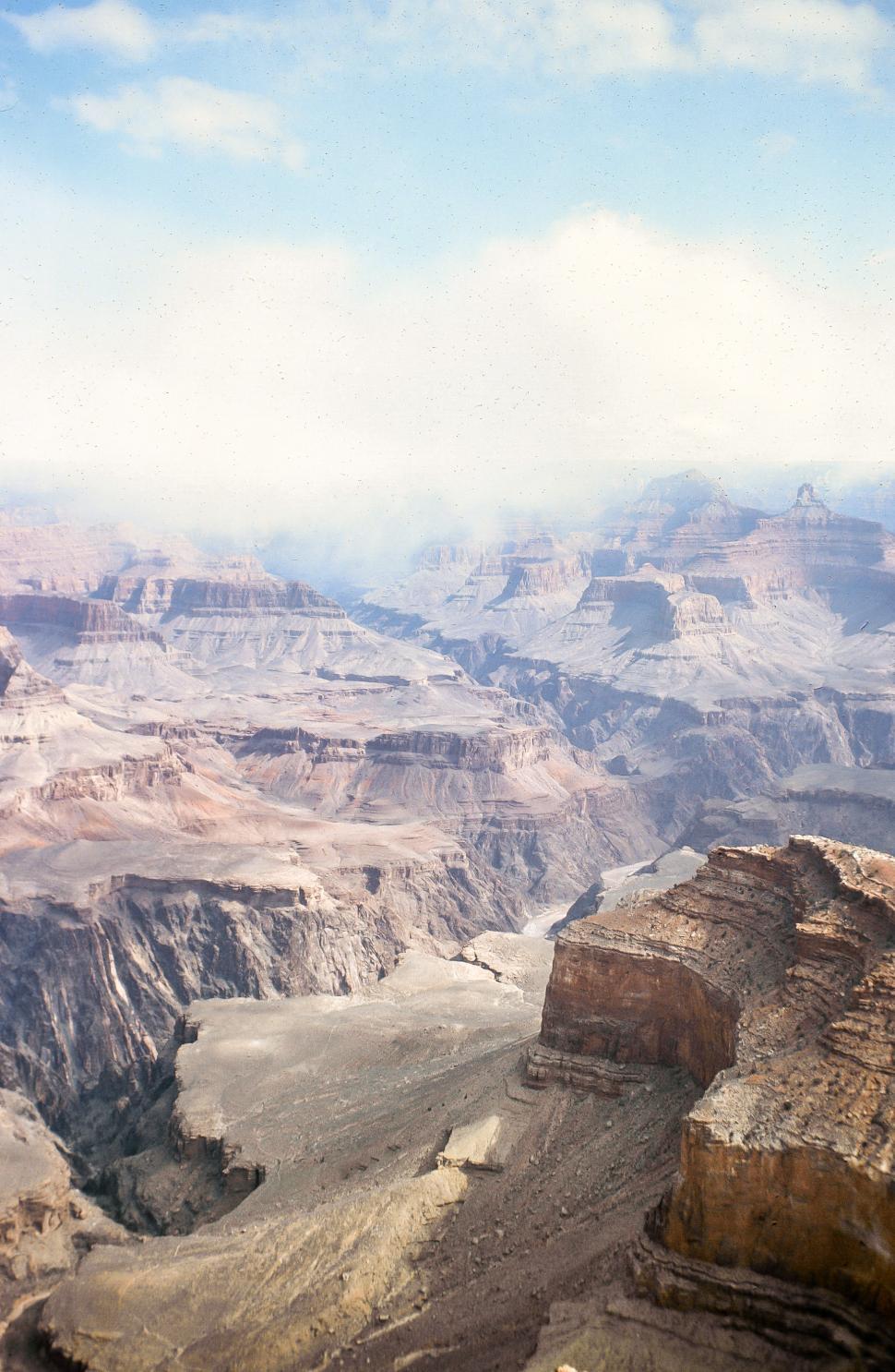 Free Image of Grand Canyon with low clouds 