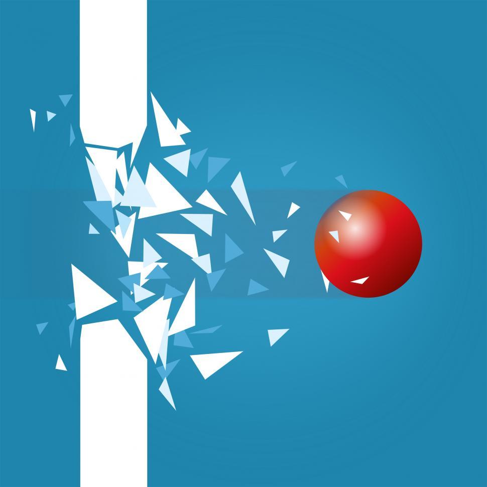 Free Image of Red Ball Blasting Through Barrier 