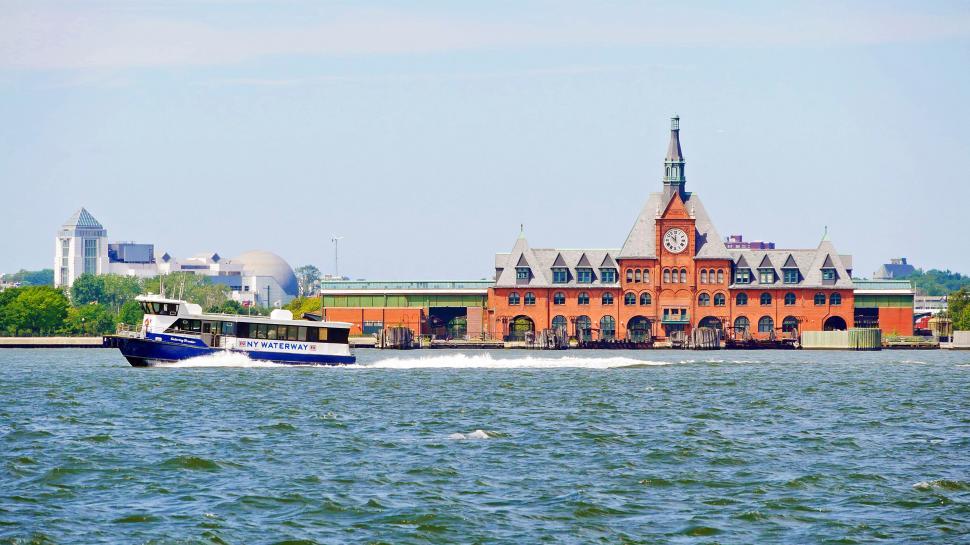 Free Image of Central Railroad of New Jersey Terminal with Boat 