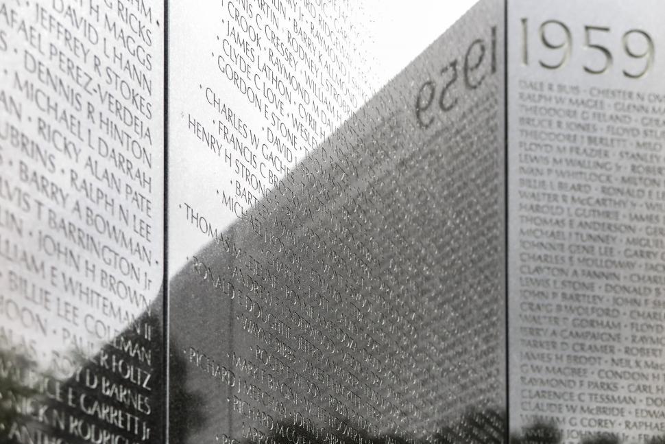 Free Image of 1959 date on Vietnam War Memorial 