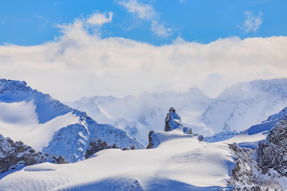 Free Image of Wintertime view from Mt. Titlis - Switzerland 