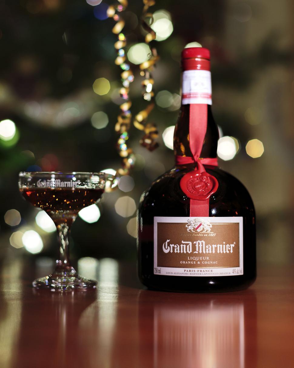 Free Image of Grand Marnier with filled glass 