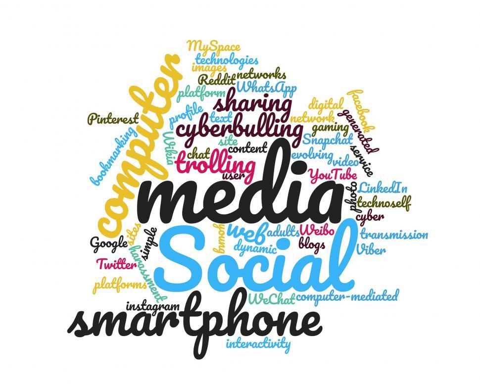 Download Free Stock Photo of Social media word cloud 