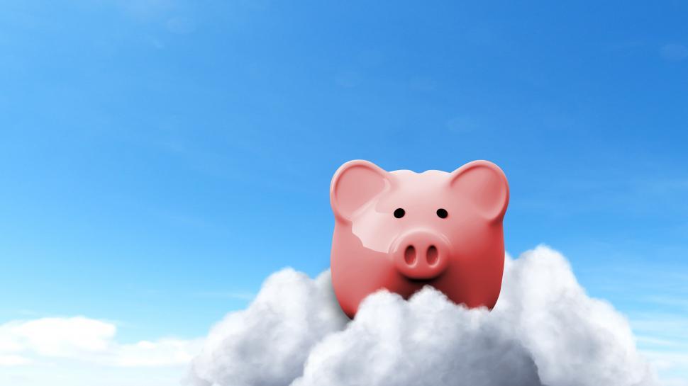 Free Image of Piggy Bank on Clouds - Savings Concept 