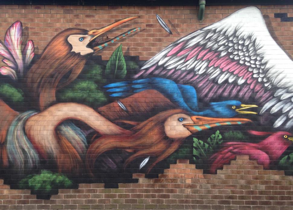Free Image of Mean Birds Mural  