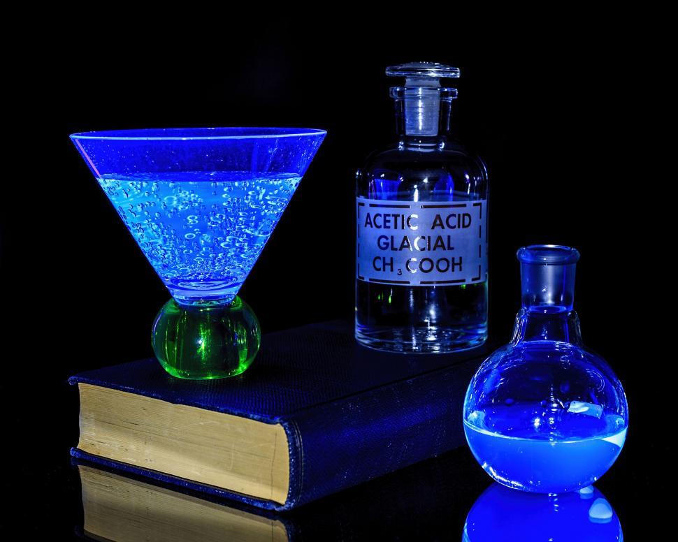 Free Image of Chemicals under a black light 