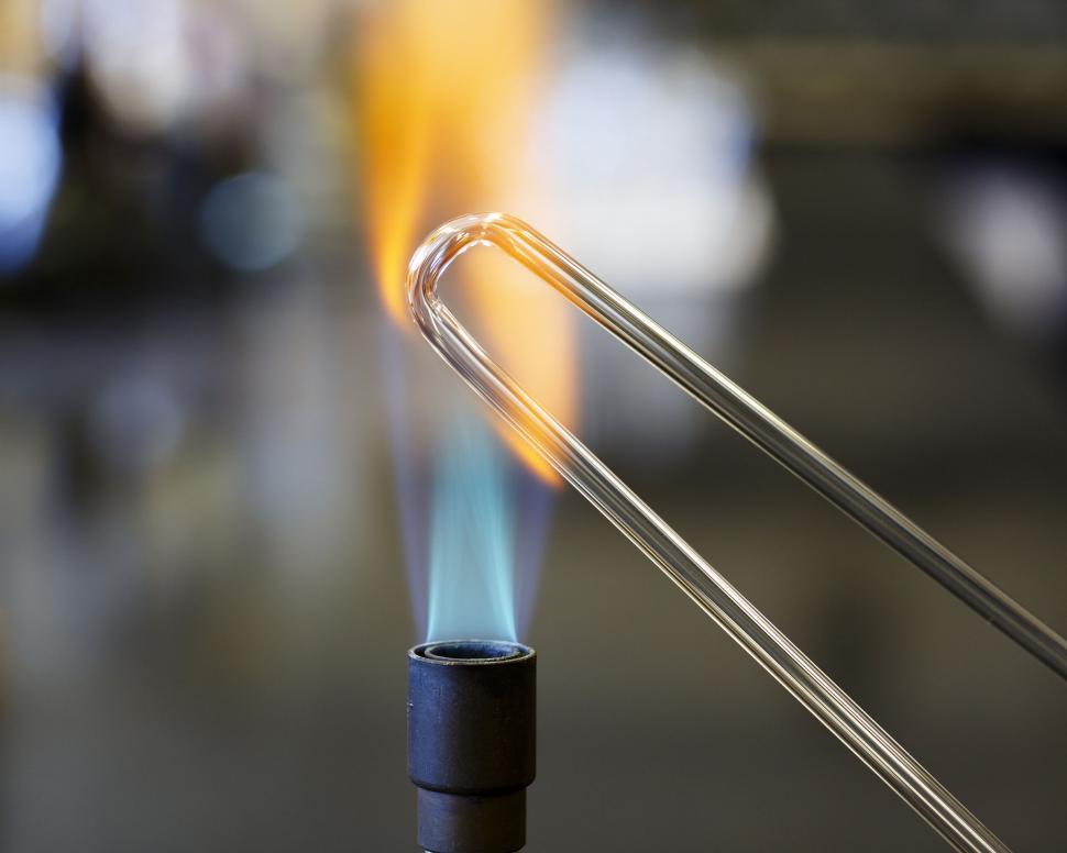 Free Image of Bending glass rod with a flame 