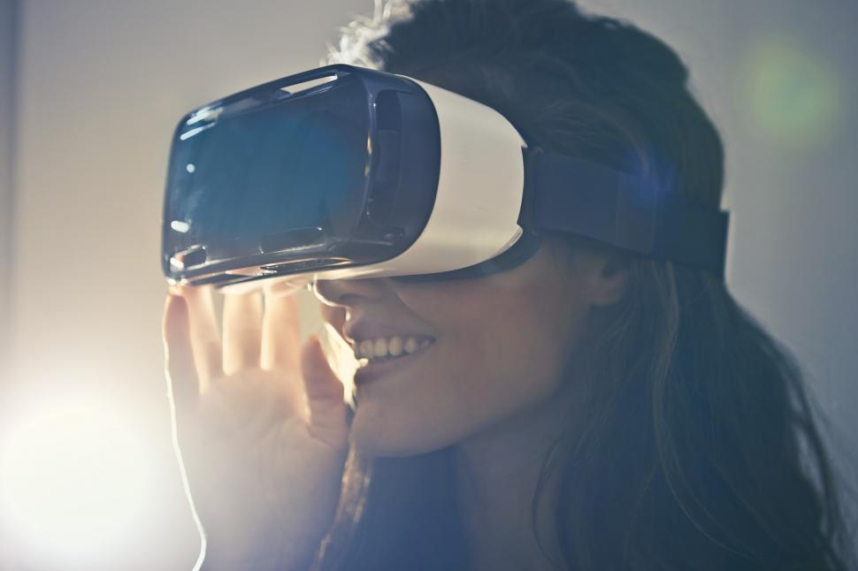 Free Image of Woman With Virtual Reality Goggles 