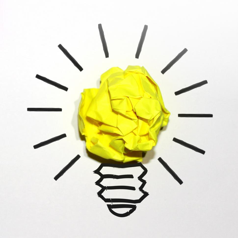 Free Image of Idea Concept with Yellow Crumpled Paper 