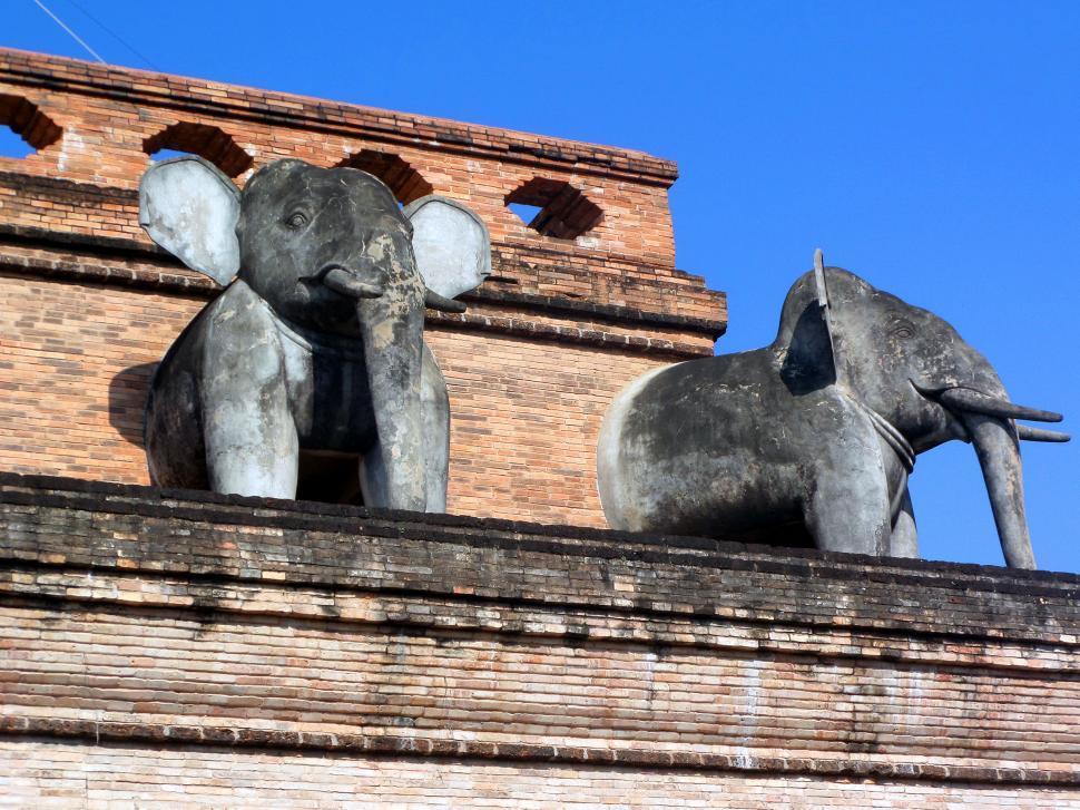 Free Image of Sacred Buddhist Elephant Sculptures 