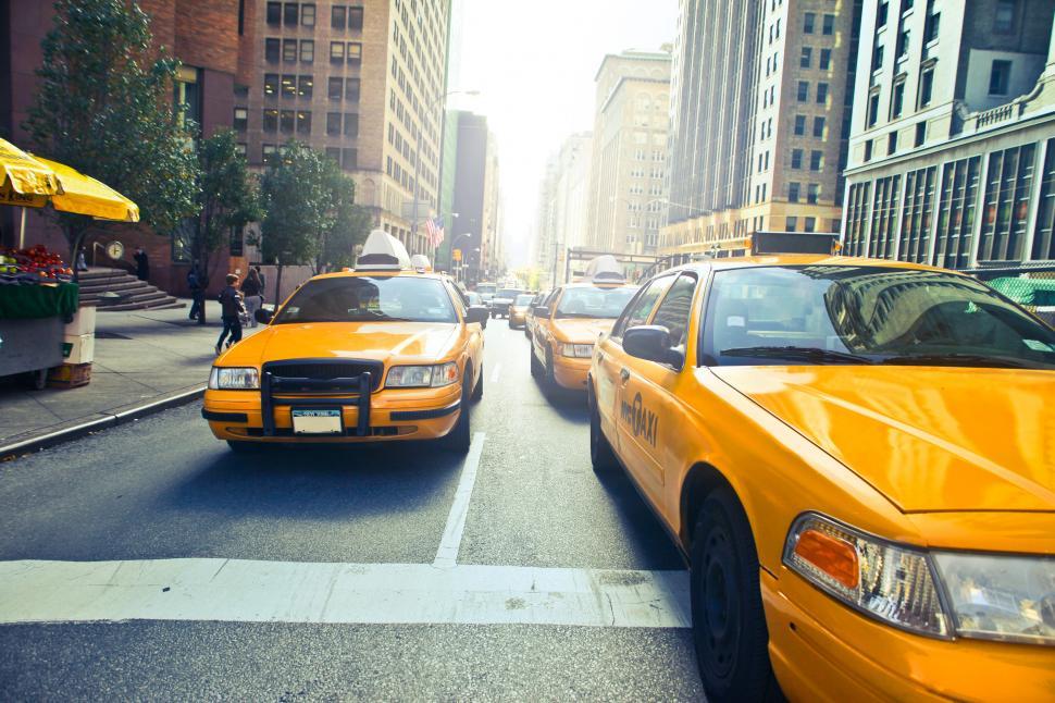 Free Image of Yellow Taxis In New York City 