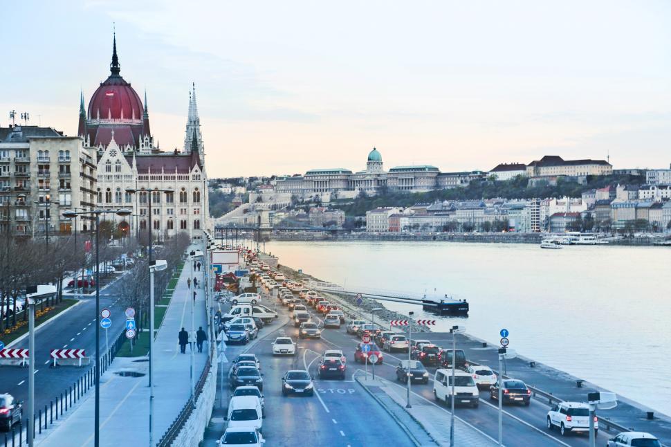 Free Image of Side View Of Hungarian Parliament Building with Danube River, Bu 