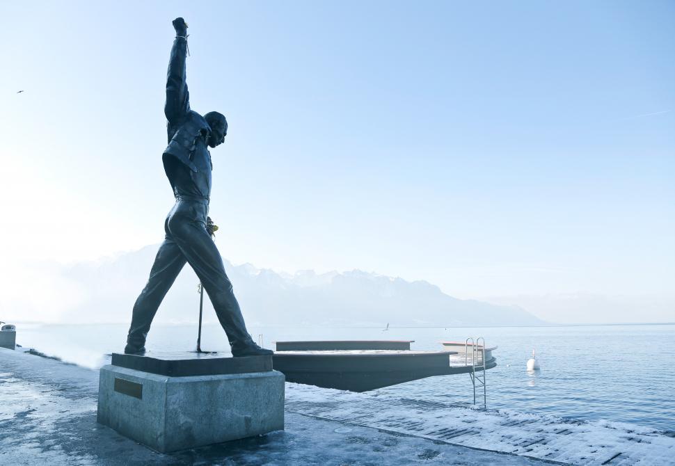Free Image of Freddie Mercury bronze statue Montreux Switzerland 