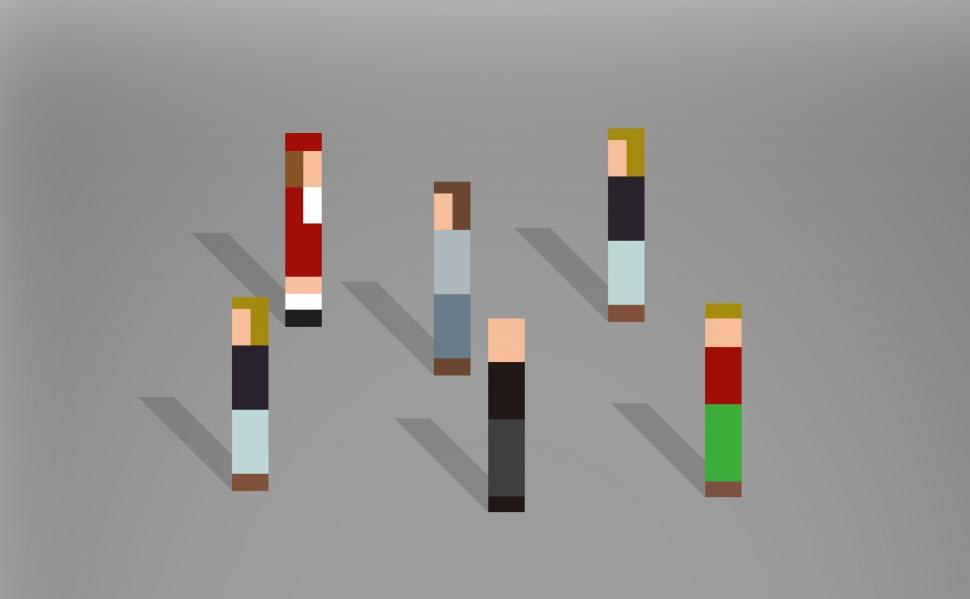 Free Image of Abstract Pixelated People Passing By 