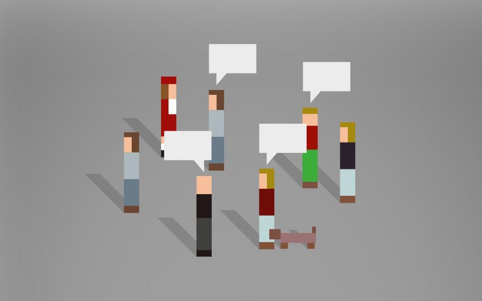 Free Image of Abstract Pixelated People Speaking With Each Other 