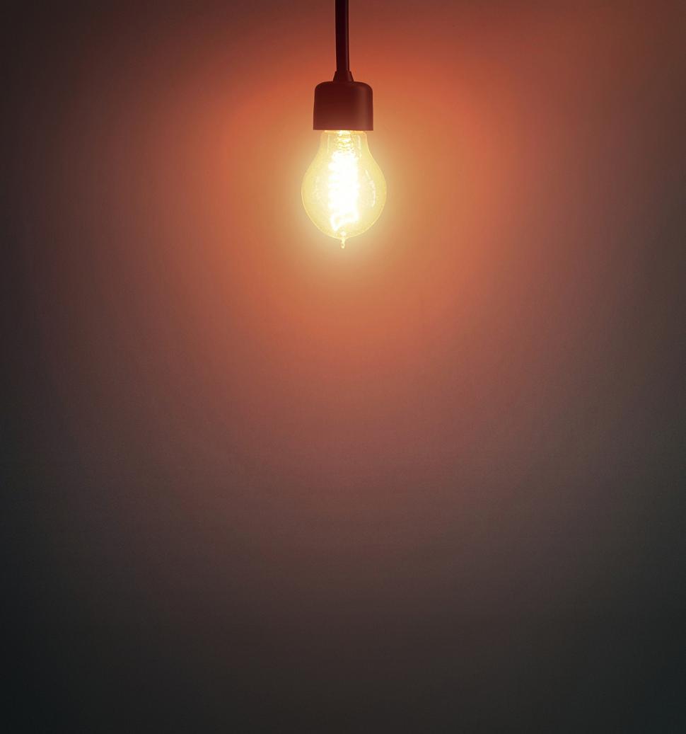Free Image of Light Bulb - Top Position - With Copyspace 