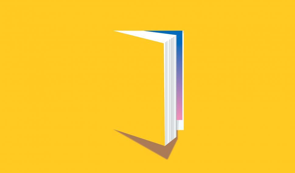 Download Free Stock Photo of Open Book - Knowledge and Reading Concept on Yellow 