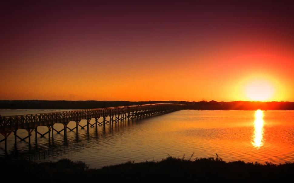 Free Image of Sunset - Quinta do Lago - Ria Formosa Natural Park - Algarve - P 