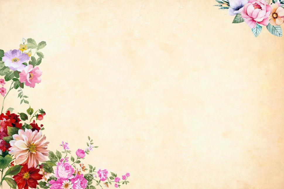 Free Image of Flower Background - Light cream floral 