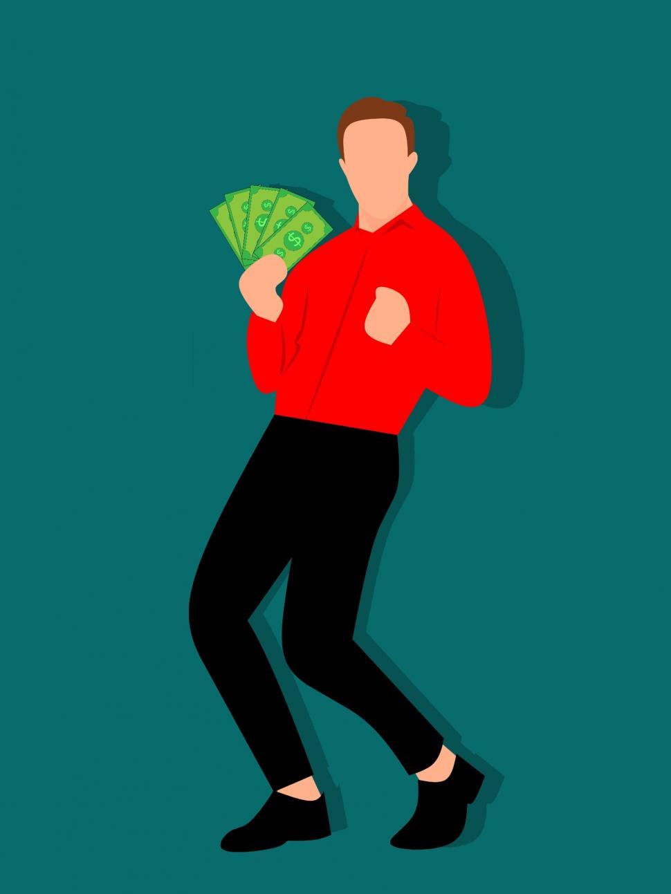 Free Image of man holding cash money  