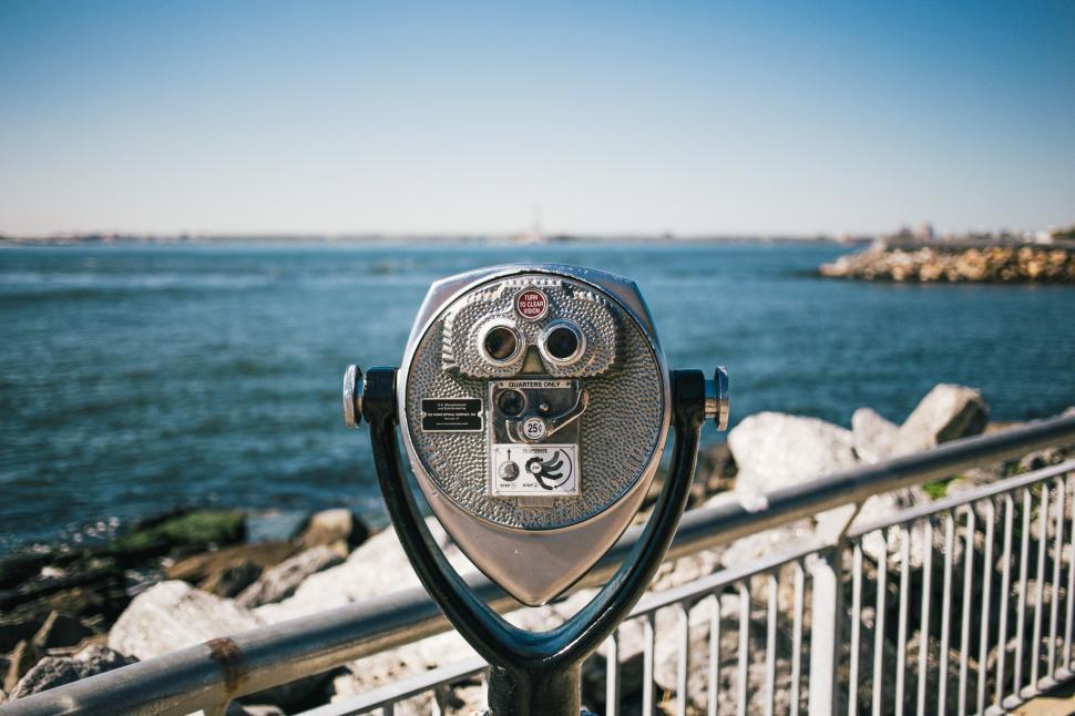 Free Image of Coin operated binoculars at the beach 